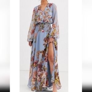 Floral Maxi Dress in Blue by [ASOS]